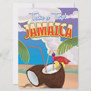 Jamaika Cartoon-Reiseposter Einladung