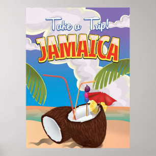 Jamaika Cartoon-Reiseposter Poster