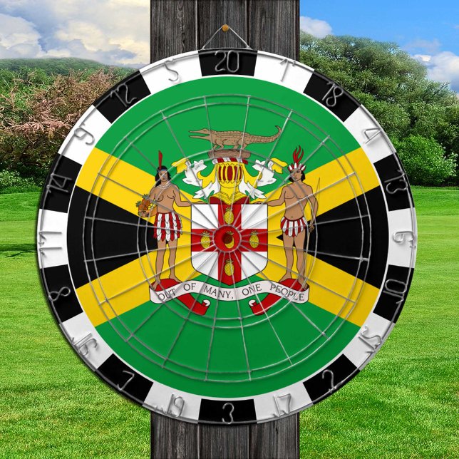 Jamaika Dartboard & Jamaikanische Flagge / Spielbr Dartscheibe (Von Creator hochgeladen)