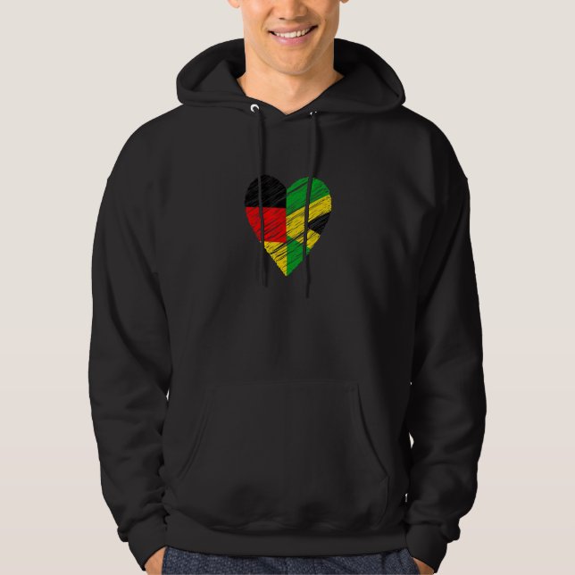 Jamaika Deutschland Herzen Deutsche Flagge Jamaika Hoodie (Vorderseite)