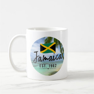 "Jamaika Est. 1962" Strand mit jamaikanischer Flag Kaffeetasse