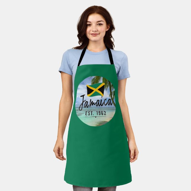 "Jamaika Est. 1962" Strand mit jamaikanischer Flag Schürze (Getragen)