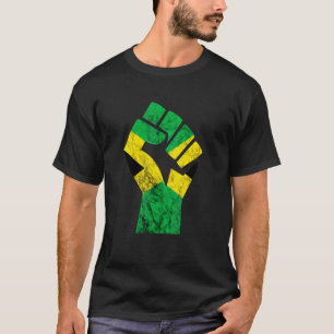 Jamaika Fist Jamaikaner Stolz Jamaikanische Flagge T-Shirt
