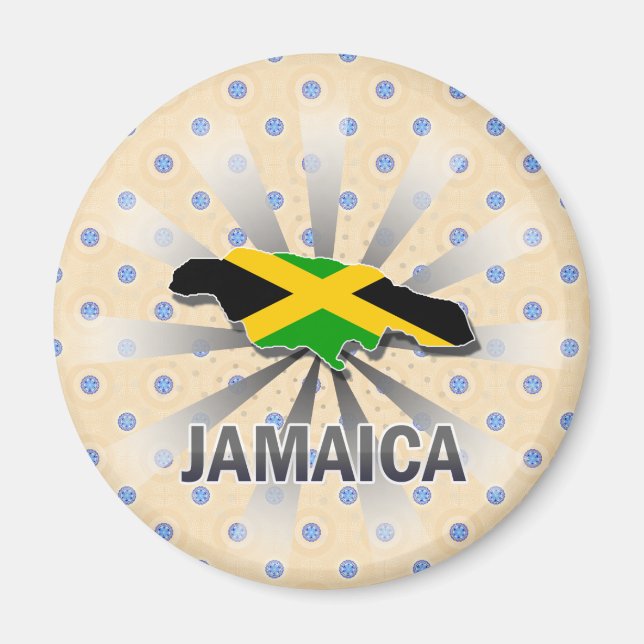 Jamaika Flag Karte 2.0 Magnet (Vorne)