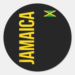 Jamaika-Flagge Athletik-Fußball-Trikot  Runder Aufkleber