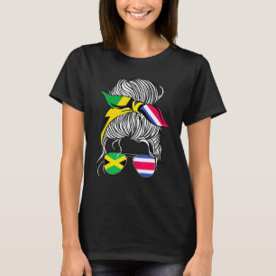 Jamaika-Flagge Costa Rica Gewachsen Frauen Mädchen T-Shirt