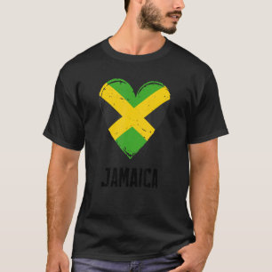 Jamaika-Flagge Herz Liebe Retro Vintage Jamaikanis T-Shirt