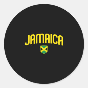 Jamaika-Flagge Jamaikanisches Vintage-Athletik-Thr Runder Aufkleber