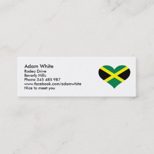 Jamaika-Flagge Mini Visitenkarte