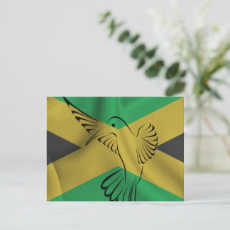 Jamaika-Flagge mit Kolibri Postkarte