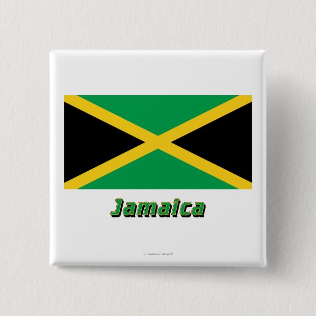Jamaika-Flagge mit Namen Button (Vorderseite)