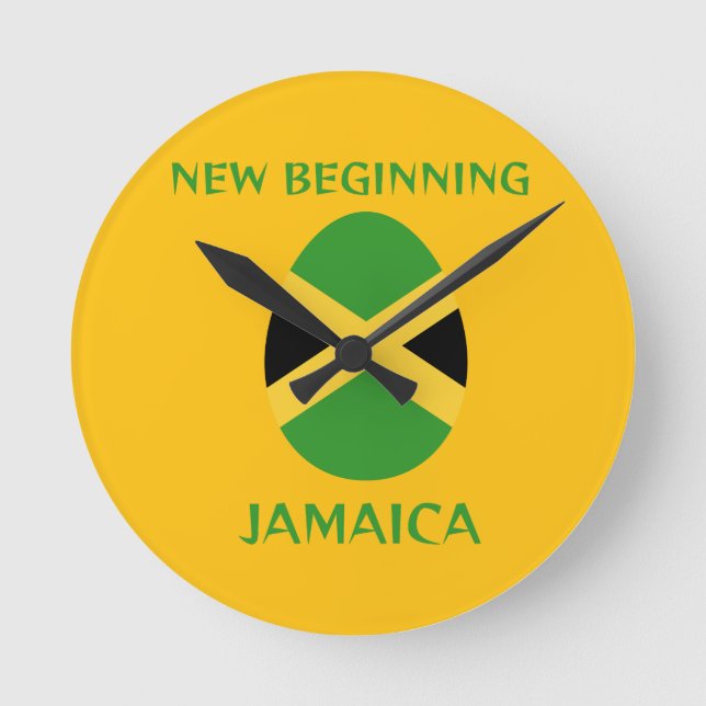 Jamaika-Flagge Runde Wanduhr (Vorderseite)