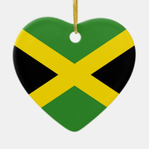 Jamaika-Flaggen-Herz-Verzierung Keramik Ornament