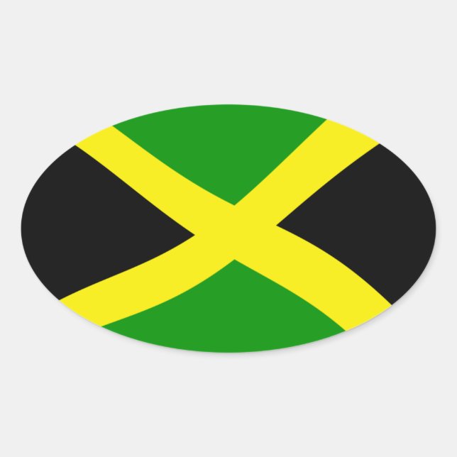 Jamaika-Flaggenaufkleber Ovaler Aufkleber (Vorderseite)