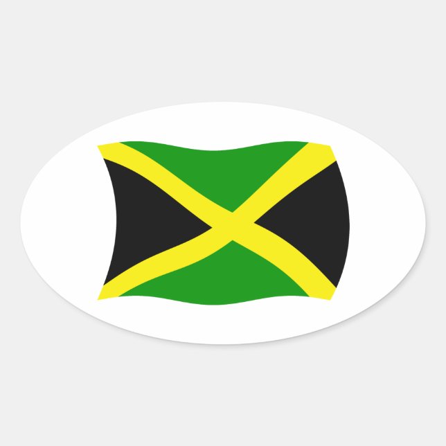 Jamaika-Flaggenaufkleber Ovaler Aufkleber (Vorderseite)