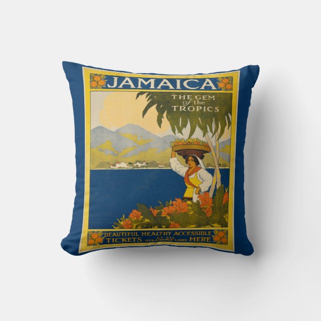 Jamaika - Gedicht der Tropen (Vintage Poster) Kissen (Vorderseite)