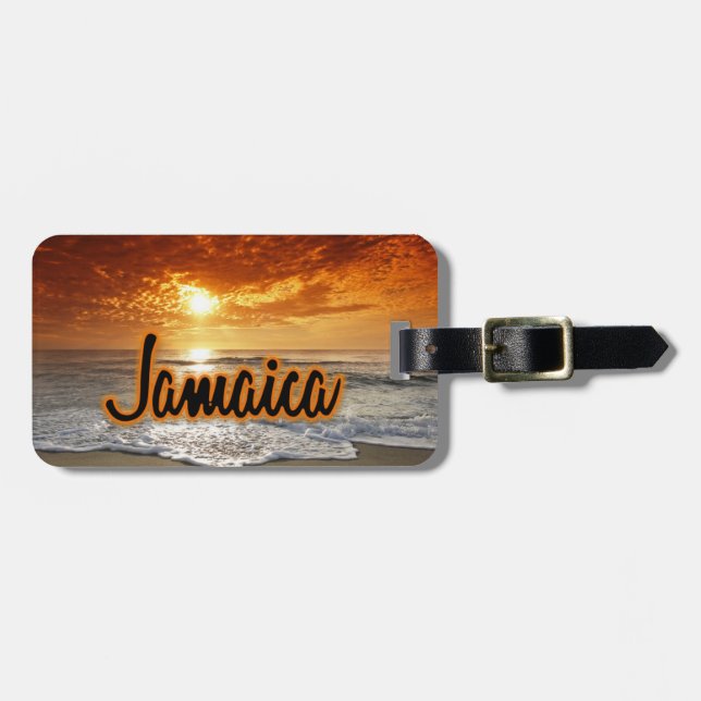 Jamaika-Gepäckmarke Gepäckanhänger (Vorderseite horizontal)