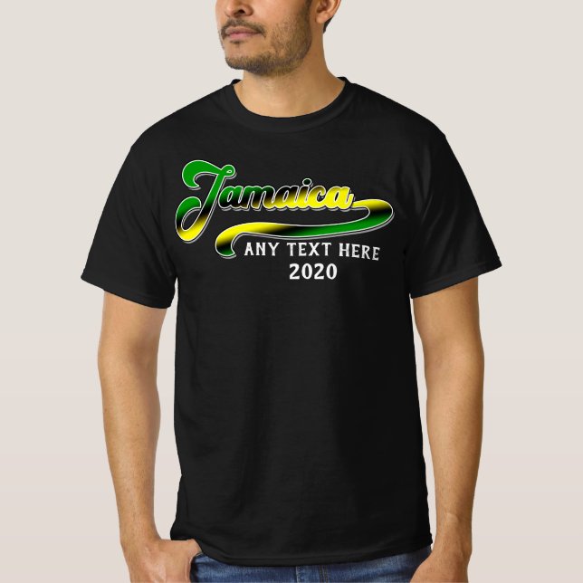 Jamaika Green Black Yellow Text Cruise T-Shirt (Vorderseite)