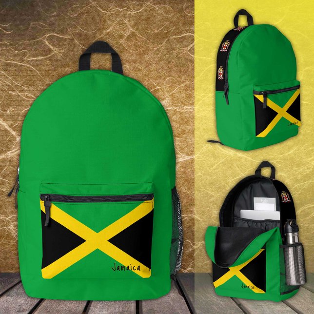 Jamaika, grüner Rucksack, jamaikanische Flagge / p Bedruckter Rucksack (Von Creator hochgeladen)