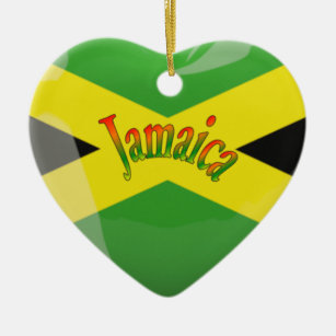 Jamaika-Herz-Liebe Keramik Ornament
