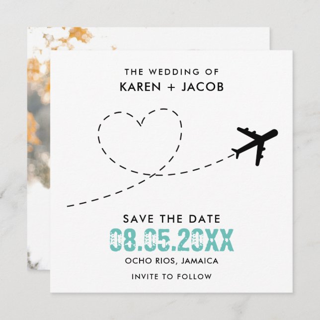 Jamaika Hochzeit in Urlaubsort Foto Save the Date (Vorne/Hinten)