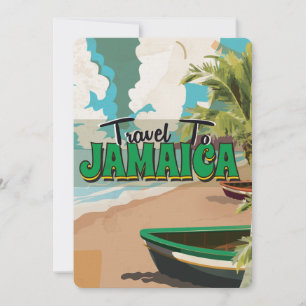 Jamaika-Hochzeit Vintage-Reiseplakat Einladung