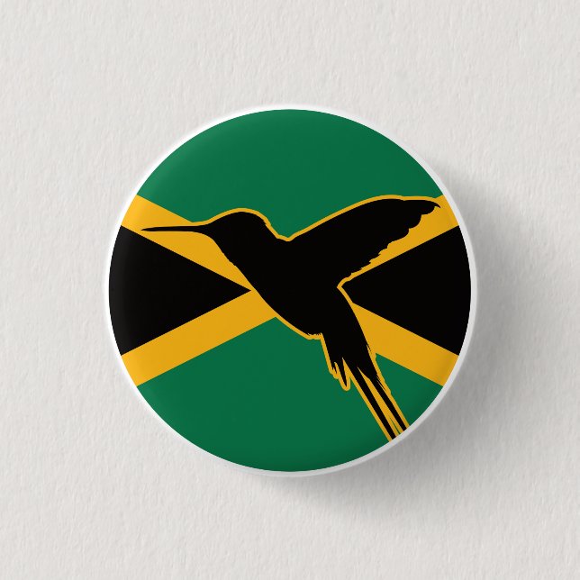 Jamaika Hummingbird - Jamaikanische Nationalflagge Button (Vorderseite)