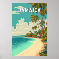 Jamaika Illustration Reise Kunst Vintage