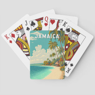 Jamaika Illustration Reise Kunst Vintage Spielkarten