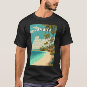 Jamaika Illustration Reise Kunst Vintage T-Shirt