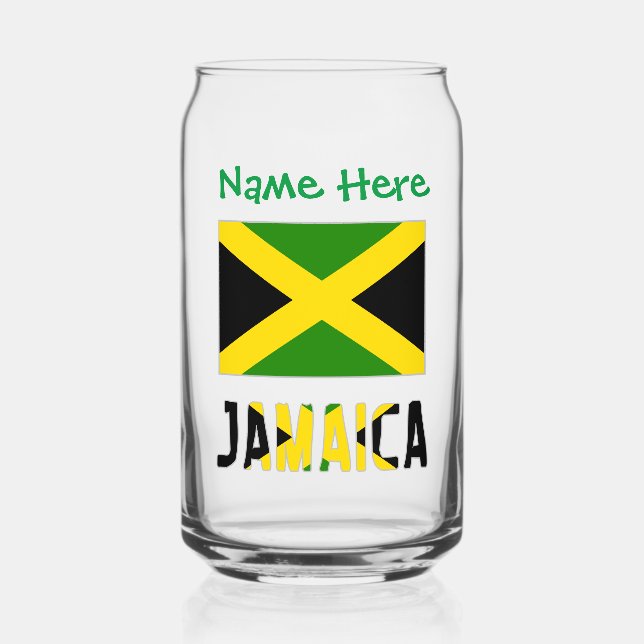 Jamaika Jamaica Flag Green Personalisierung Dosenglas (Vorderseite)