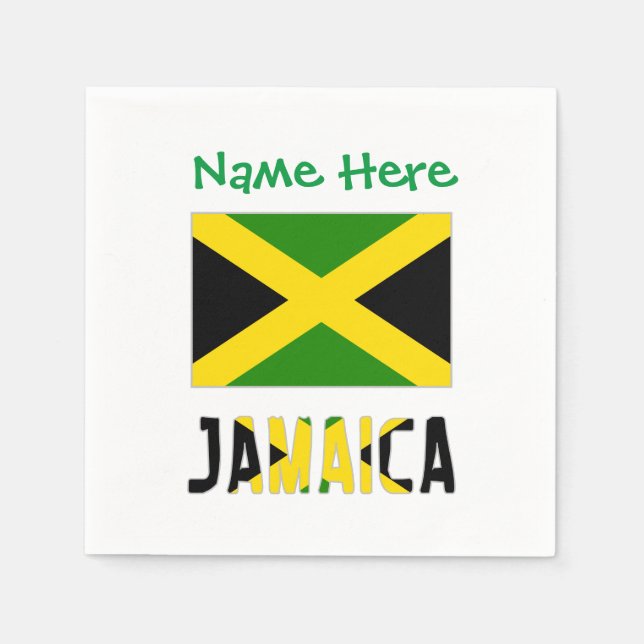 Jamaika Jamaica Flag Green Personalization Party Serviette (Vorderseite)