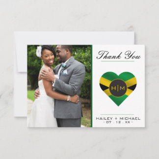 Jamaika Jamaica Flag Karibisches Foto Hochzeit Dankeskarte