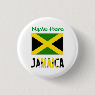 Jamaika Jamaikanische Flagge Grün Personalisierung Button