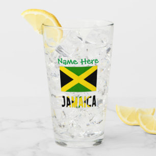 Jamaika Jamaikanische Flagge Grün Personalisierung Glas