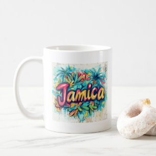 Jamaika Karibik Flaggen Graffiti Kaffee Kaffeetasse