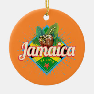 Jamaika karibische Retro-Flagge Urlaub vintage Keramik Ornament