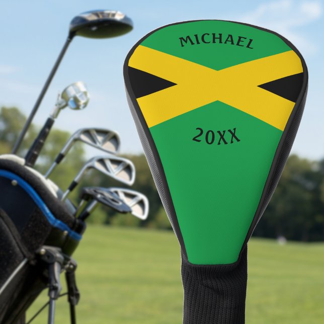 Jamaika Kaution Tape Green Gold Jamaikanische Flag Golf Headcover (Jamaica Jamaican flag golf head cover)