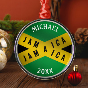 Jamaika Kaution Tape Green Gold Jamaikanische Flag Ornament Aus Metall