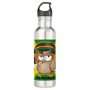 Jamaika kein Problem mit dem Funny Smoking Rasta O Edelstahlflasche