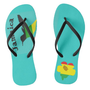 Jamaika, Kolibri und Blume Flip Flops