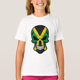 Jamaika Lächelnde Schädel Flagge  T-Shirt