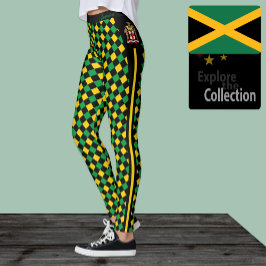 Jamaika-Leggings, Premium-Mode, jamaikanische Flag Leggings