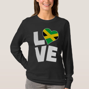 Jamaika Liebe Jamaikanische Flagge Karibik Urlaub T-Shirt