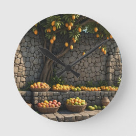 Jamaika Mango Stimmung Runde Wanduhr