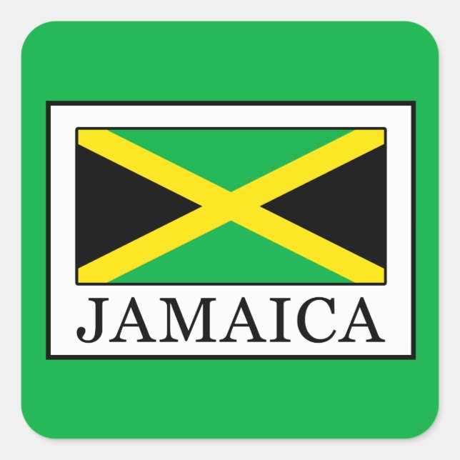 Jamaika Quadratischer Aufkleber (Vorderseite)