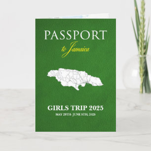 Jamaika-Reise gefaltetes Reisepass-Itinerar Einladung