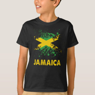 Jamaika Retro-Aquarellbild Jamaika-Flagge T-Shirt