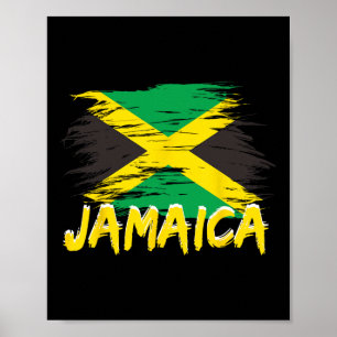 Jamaika Retro Vintage Wasserfarben Sport Jamaikani Poster