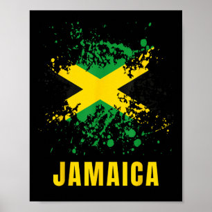 Jamaika Retro Vintage Wasserfarben Sport Jamaikani Poster